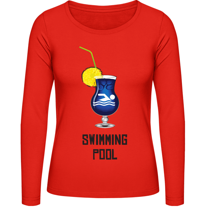 Swimming Pool Cocktail T-shirt à manches longues pour femmes contain pic