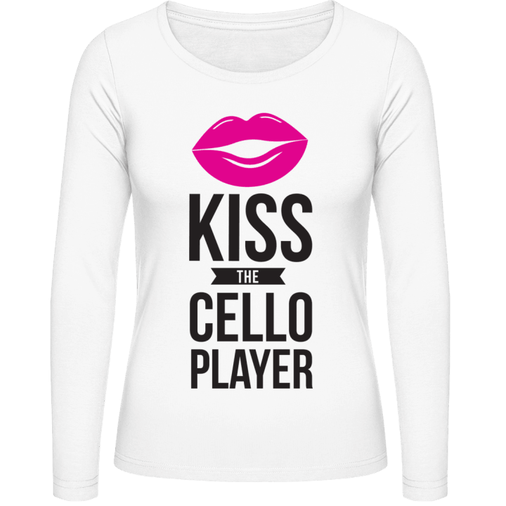 Kiss The Cello Player Langermet skjorte for kvinner contain pic