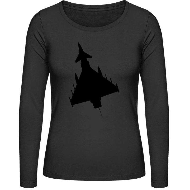 Fighter Jet Silhouette Frauen Langarmshirt contain pic