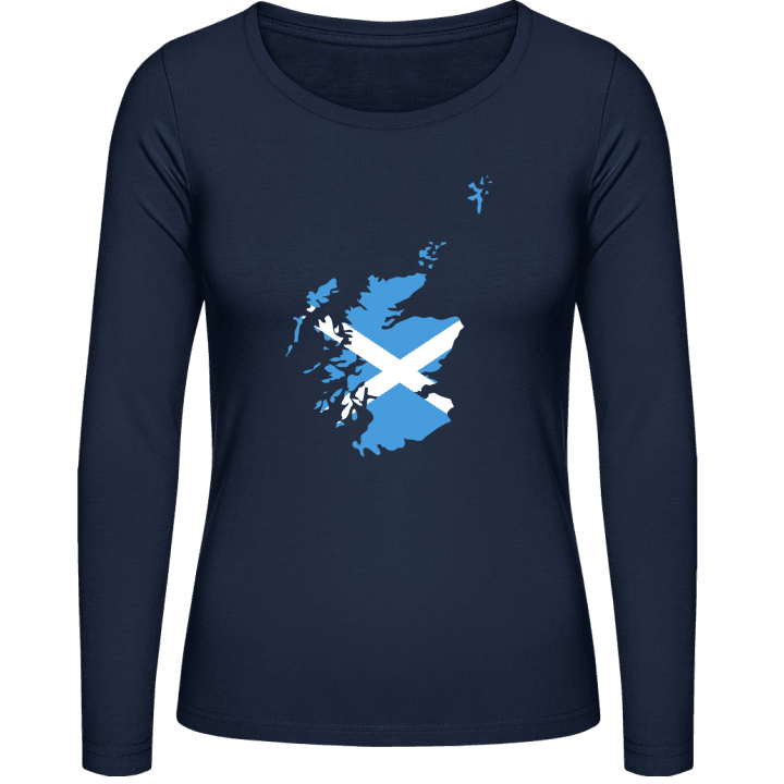 Scotland Map Flag T-shirt à manches longues pour femmes contain pic