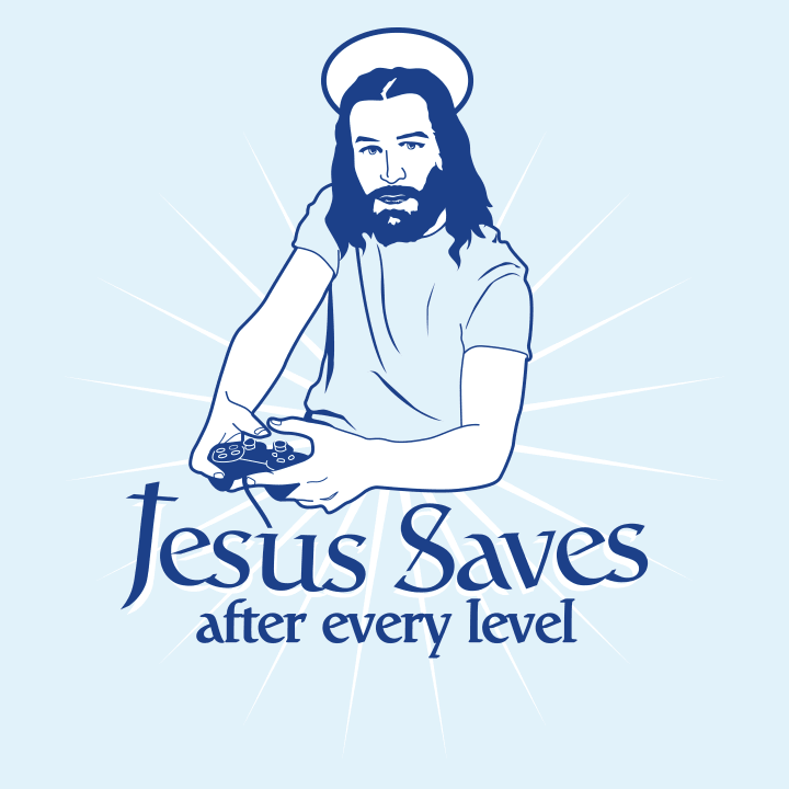 Jesus Saves After Every Level Frauen Langarmshirt 0 image