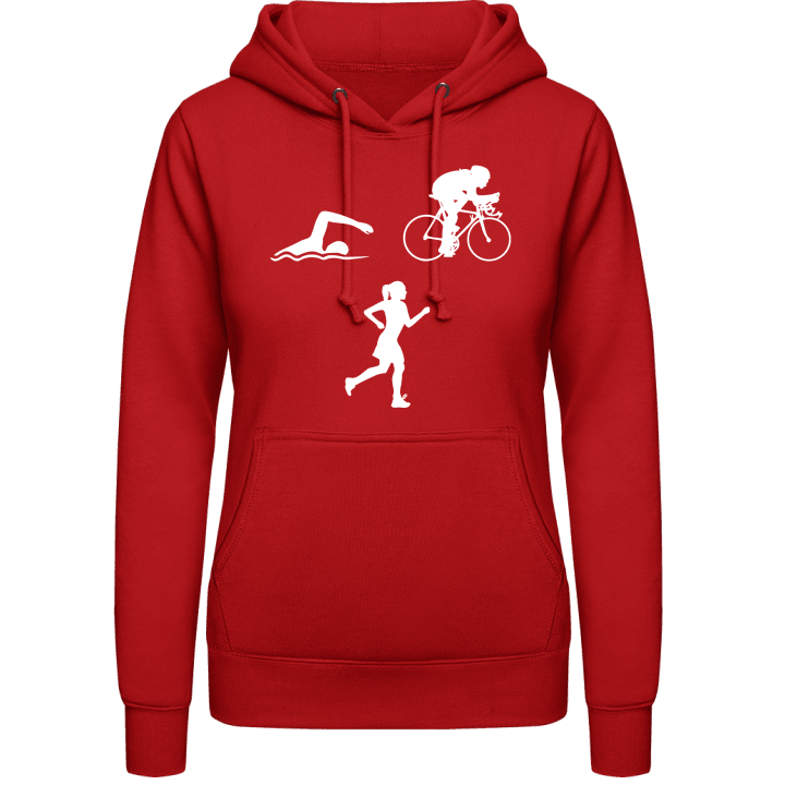 Triathlete Silhouette Female Vrouwen Hoodie contain pic