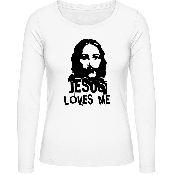 Jesus Loves Me Frauen Langarmshirt contain pic
