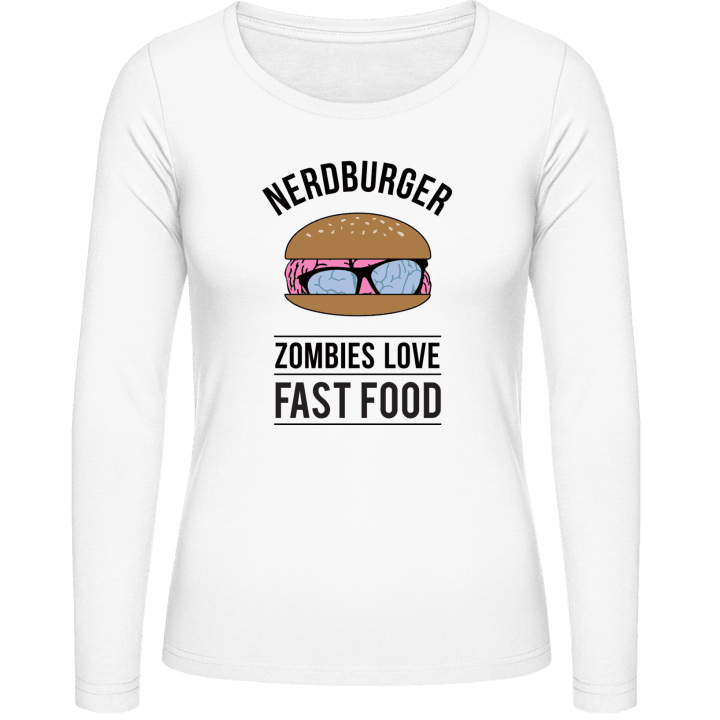 Nerdburger Zombies love Fast Food Kvinnor långärmad skjorta 0 image
