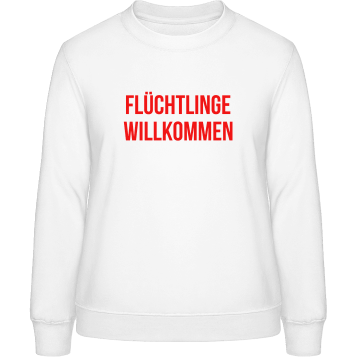Flüchtlinge willkommen Slogan Frauen Sweatshirt contain pic