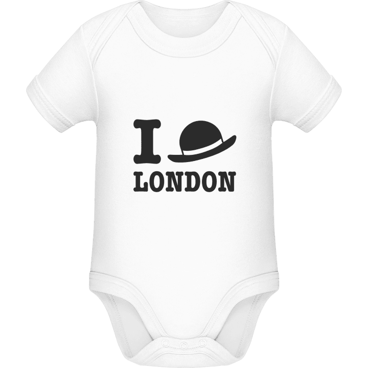 I Love London Bowler Hat Baby Strampler contain pic