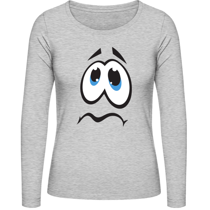 Sad Face Langermet skjorte for kvinner contain pic