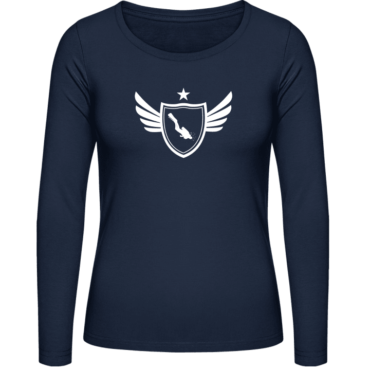 Diver Winged Langermet skjorte for kvinner contain pic