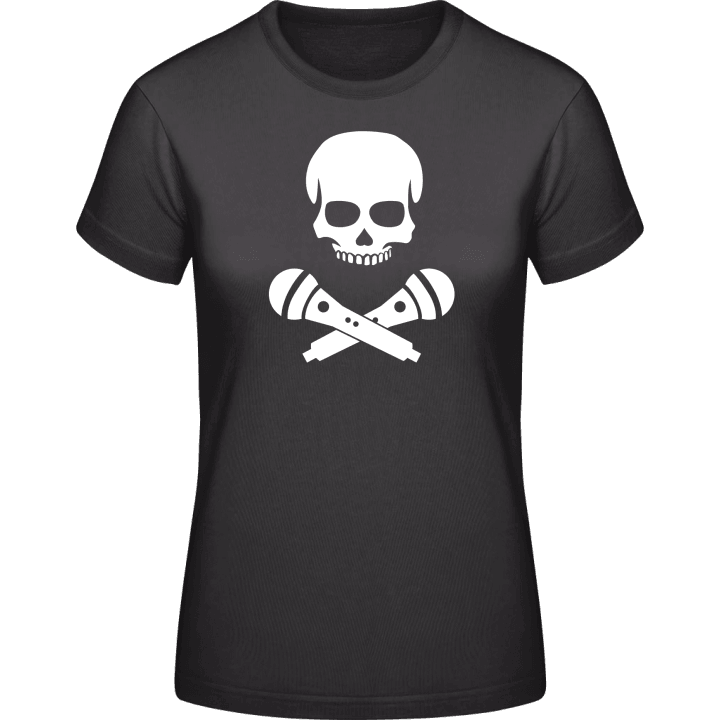 Singer Skull Microphones Vrouwen T-shirt contain pic