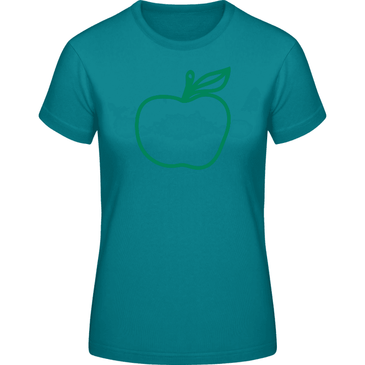 Green Apple With Leaf T-shirt för kvinnor contain pic
