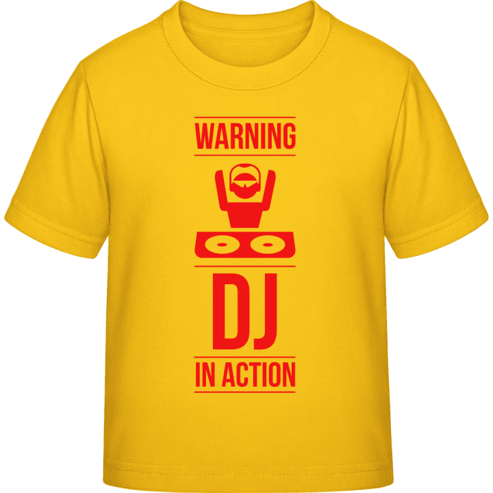 Warning DJ in Action T-shirt för barn contain pic