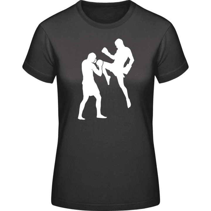 Kickboxing Silhouette Vrouwen T-shirt contain pic