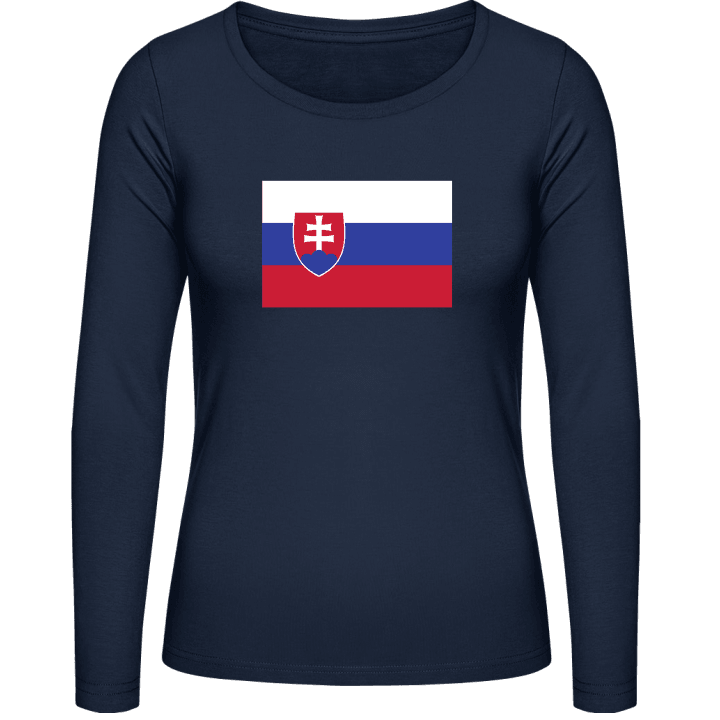Slovakia Flag Langermet skjorte for kvinner contain pic