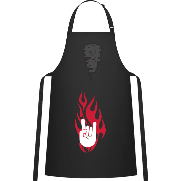 Rock On Hand in Flames Kitchen Apron contain pic