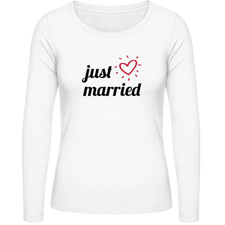 Just Married Heart Langermet skjorte for kvinner contain pic