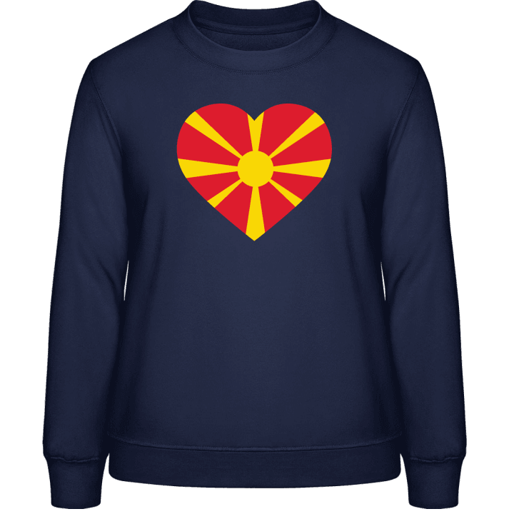Macedonia Heart Flag Genser for kvinner contain pic