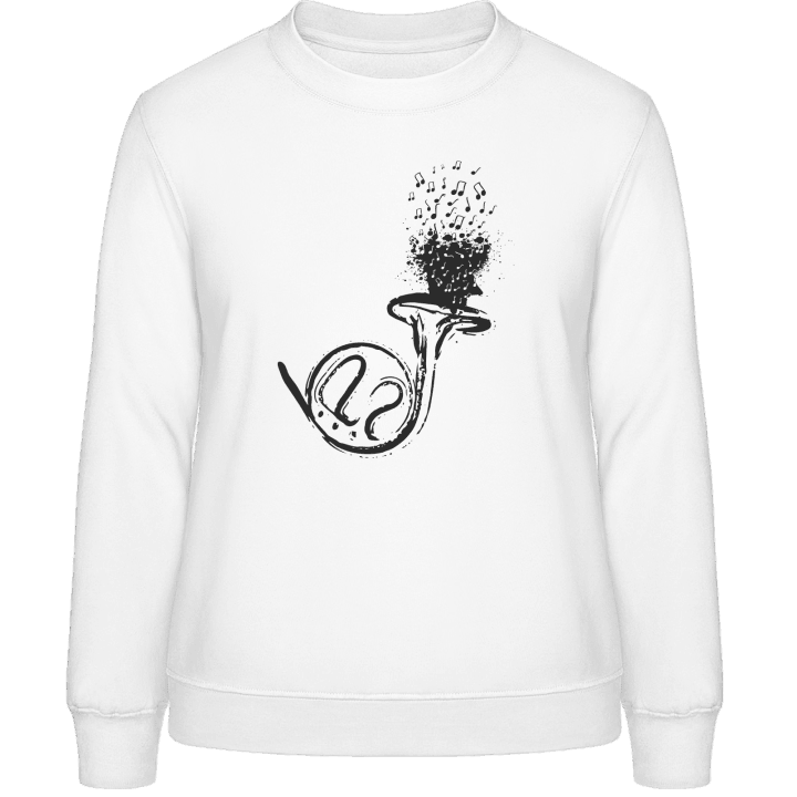 French Horn Illustration Sweatshirt för kvinnor contain pic