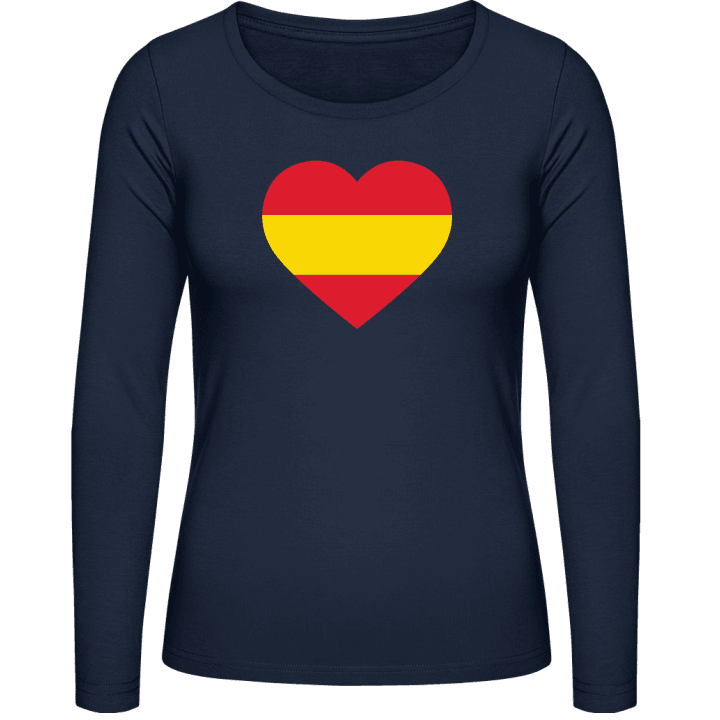 Spain Heart Flag Vrouwen Lange Mouw Shirt contain pic