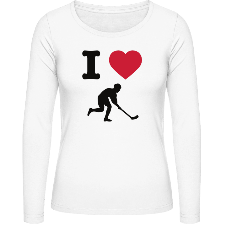 I Love Hockey Kvinnor långärmad skjorta contain pic