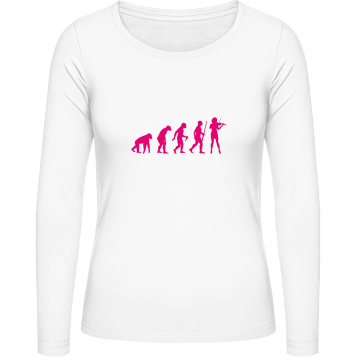 Female Violin Player Evolution Vrouwen Lange Mouw Shirt contain pic