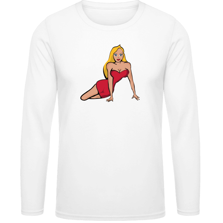 Hot Blonde Woman Långärmad skjorta contain pic