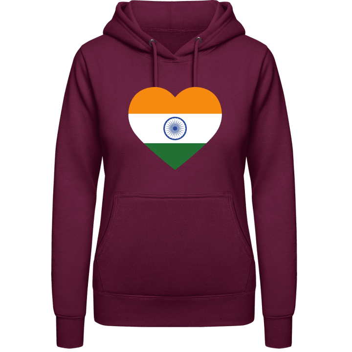 India Heart Flag Hoodie för kvinnor contain pic