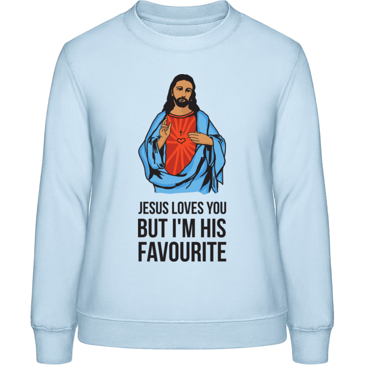 Jesus Loves You But I'm His Favourite Sweatshirt för kvinnor contain pic