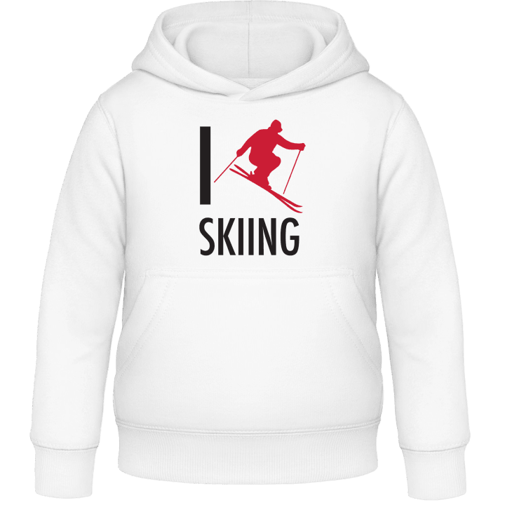 I Love Skiing Felpa con cappuccio per bambini contain pic