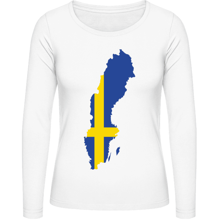 Sweden Map Langermet skjorte for kvinner contain pic
