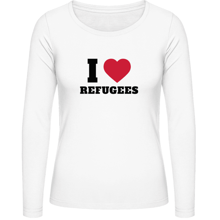 I Love Refugees Vrouwen Lange Mouw Shirt contain pic