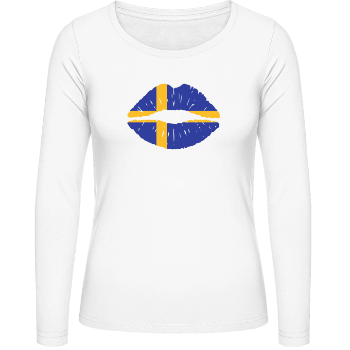 Swedish Kiss Flag T-shirt à manches longues pour femmes contain pic