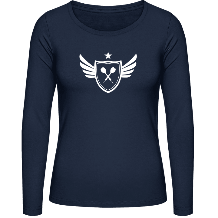 Darts Winged Vrouwen Lange Mouw Shirt contain pic