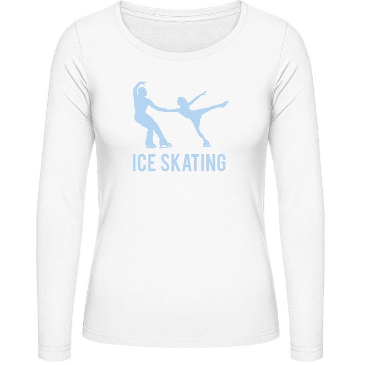 Ice Skating Silhouettes T-shirt à manches longues pour femmes contain pic