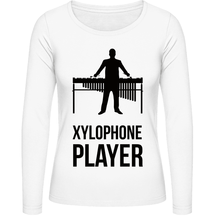 Xylophone Player Silhouette Frauen Langarmshirt contain pic