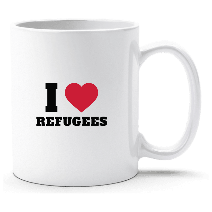 I Love Refugees Taza contain pic
