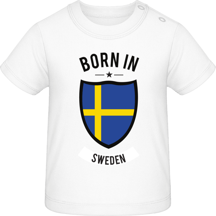 Born in Sweden T-shirt för bebisar contain pic