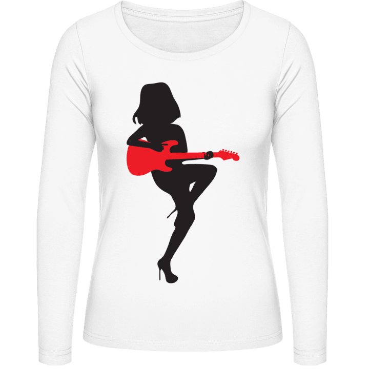 Guitar Chick Camisa de manga larga para mujer contain pic