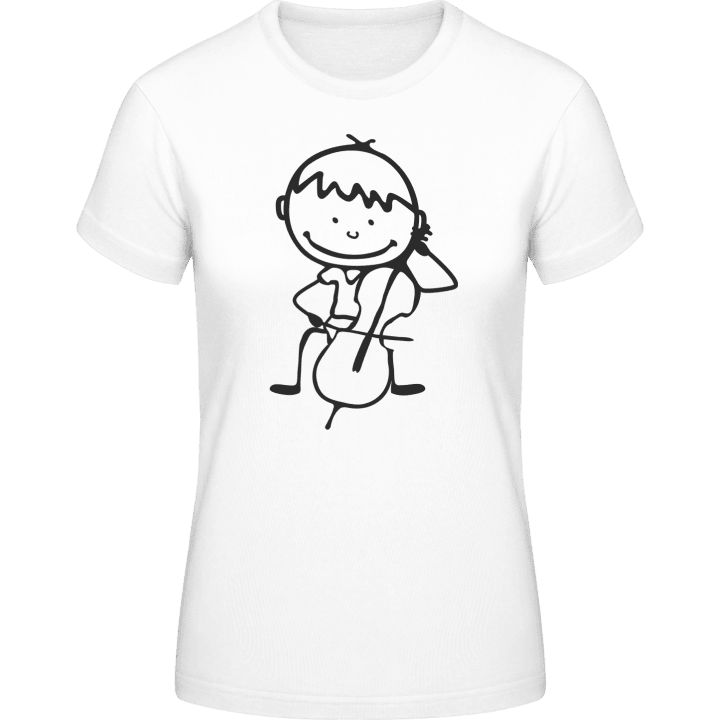 Cello Player Comic Vrouwen T-shirt contain pic