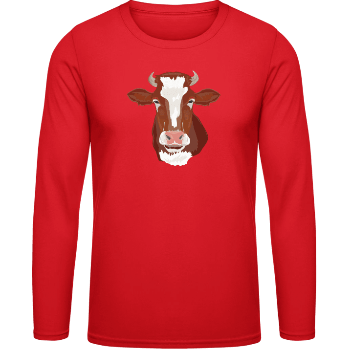 Brown Cow Head Realistic Long Sleeve Shirt 0 image