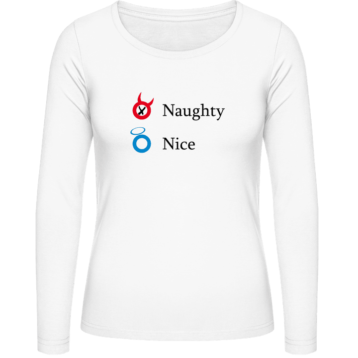 Naughty Not Nice T-shirt à manches longues pour femmes contain pic
