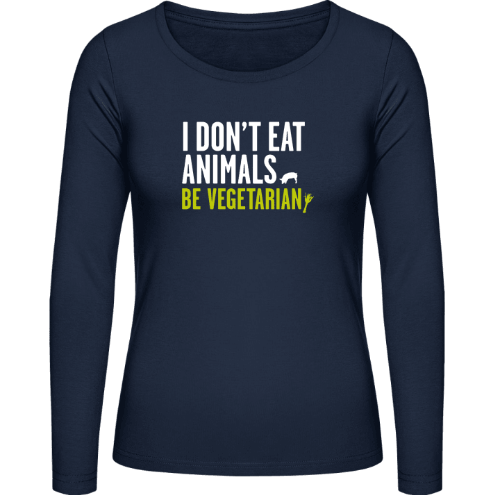 Be Vegetarian Vrouwen Lange Mouw Shirt contain pic