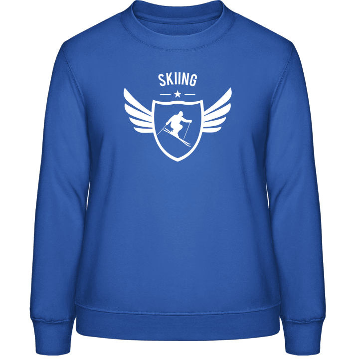 Skiing Winged Sweatshirt för kvinnor contain pic