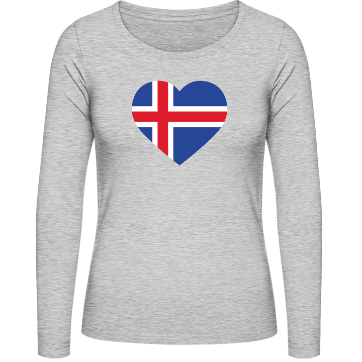 Iceland Heart Langermet skjorte for kvinner contain pic