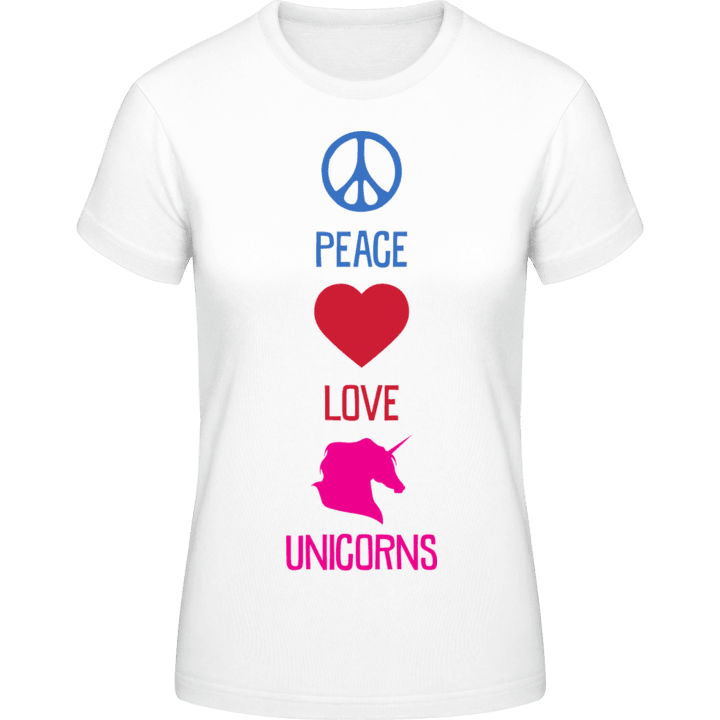 Peace Love Unicorns T-shirt för kvinnor 0 image