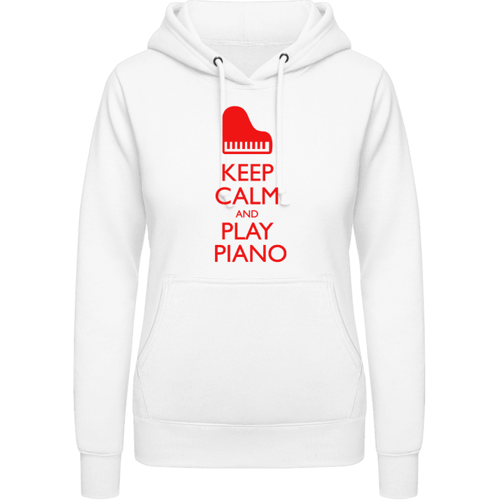 Keep Calm And Play Piano Hoodie för kvinnor contain pic