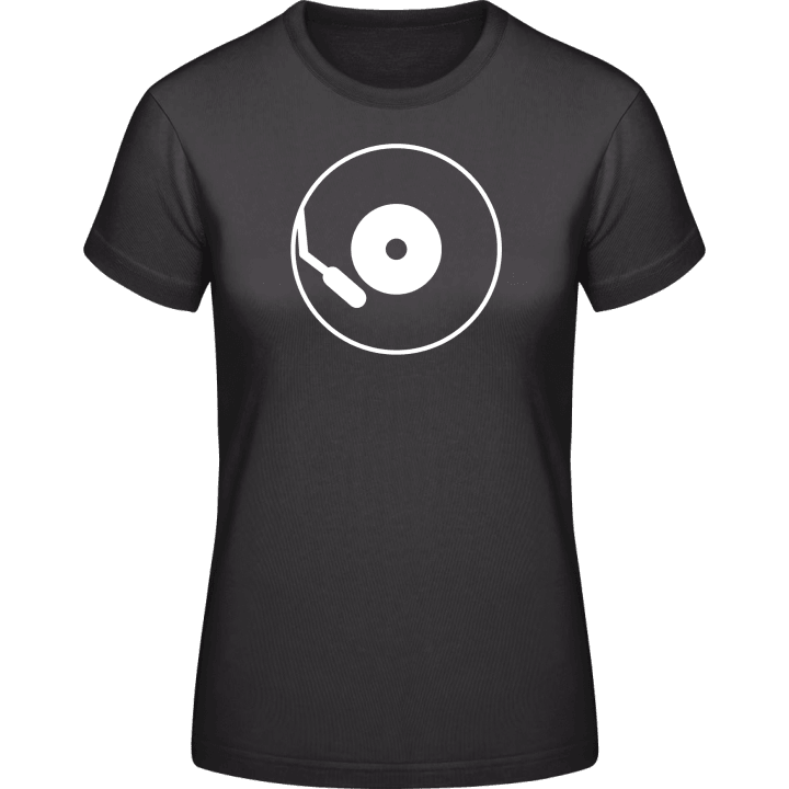 Vinyl Record Outline T-shirt för kvinnor contain pic