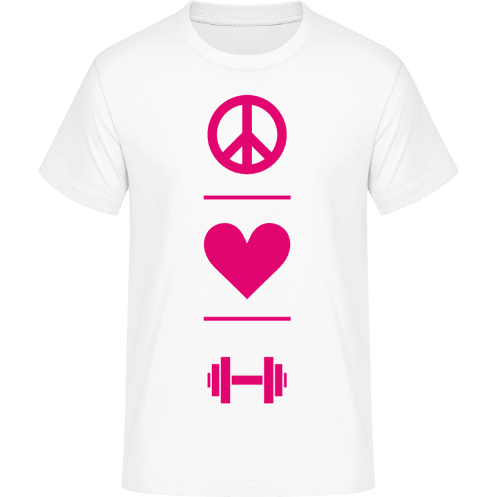 Peace Love Fitness Training T-Shirt contain pic