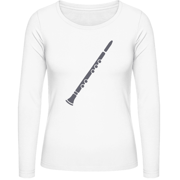 Clarinet Silhouette T-shirt à manches longues pour femmes contain pic