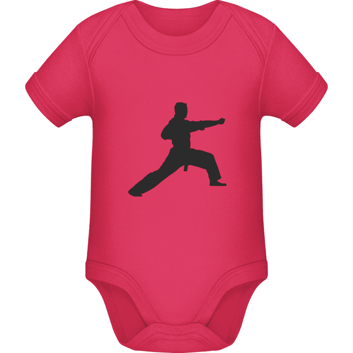 Kung Fu Fighter Silhouette Baby Romper contain pic