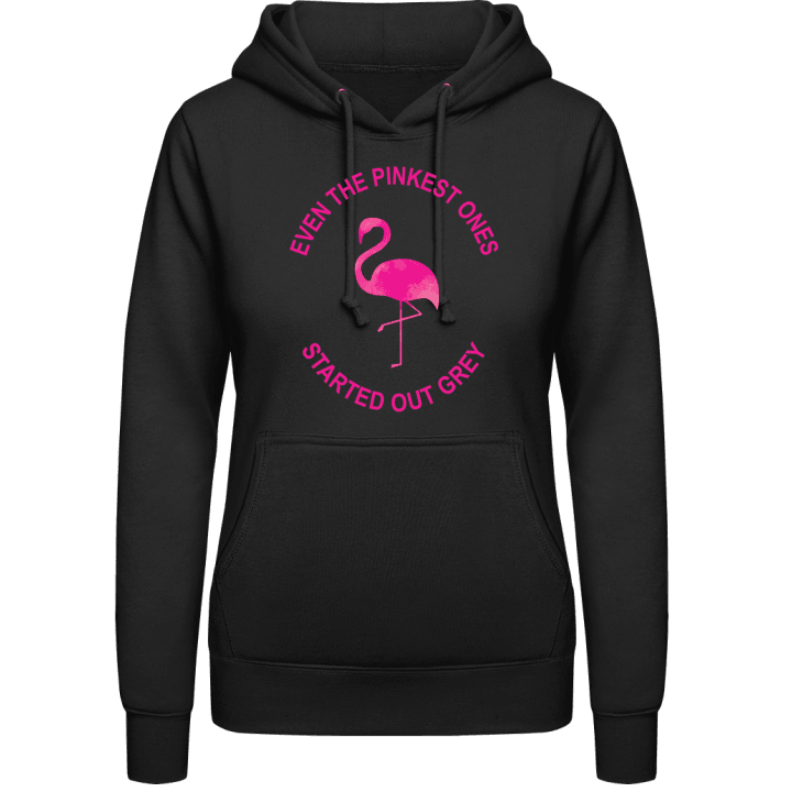 Pink Ones Start Out Grey Flamingo Hoodie för kvinnor 0 image
